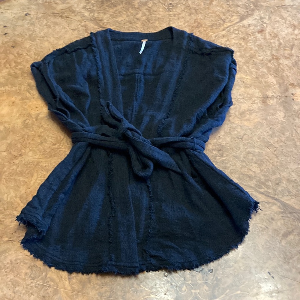 Free People sleeveless wrap sweater